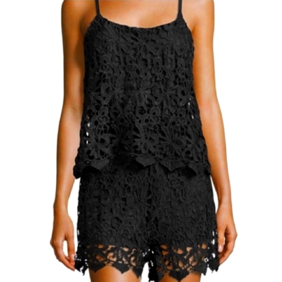 Mossimo Supply Co. Pants - Slvls Scoopneck Crochet Lace Embroidery OnePiece Romper Jumpsuit Mossimo
